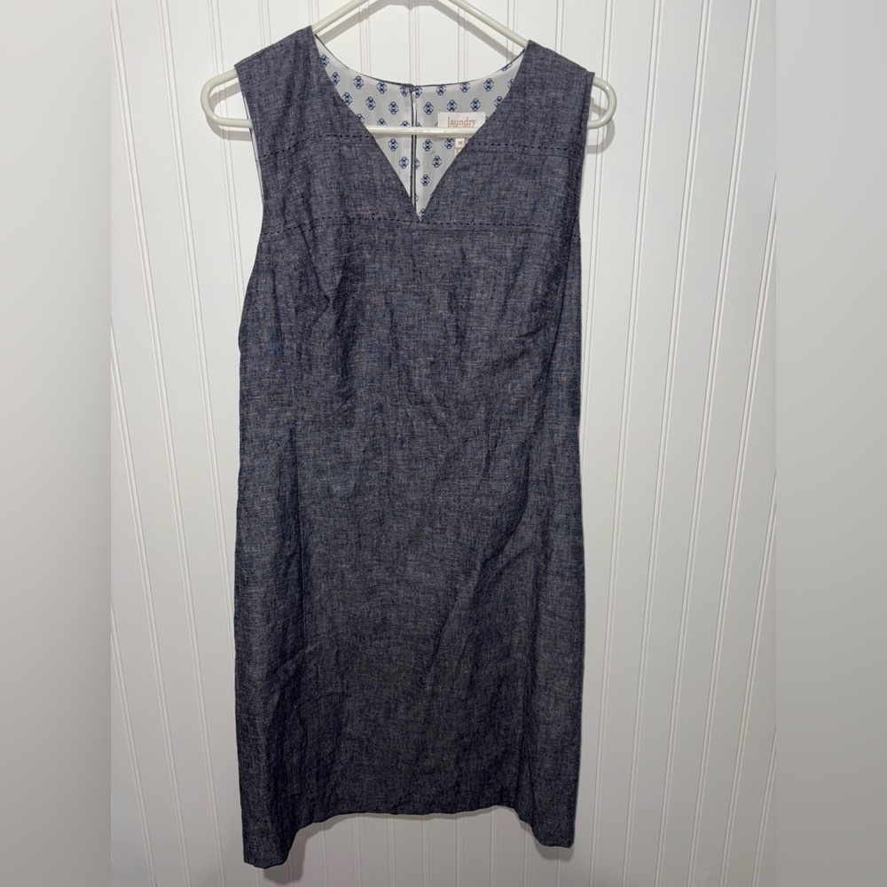 Laundry by Shelli Segal Denim Linen Dress| Size 10